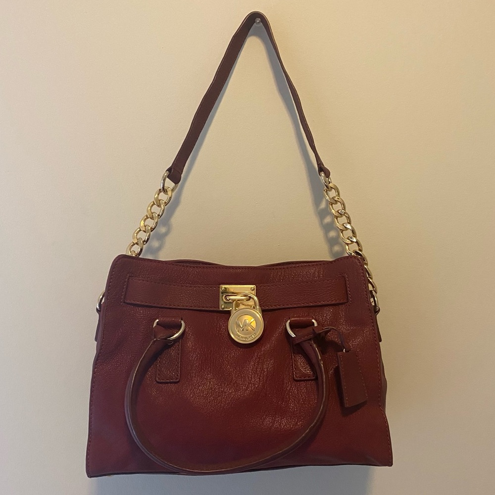 Michael Kors Maroon Hamilton Bag